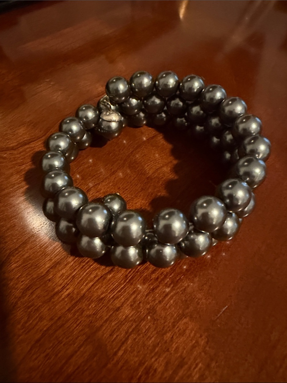 Gray Faux Pearl Stretch Bracelet - Women Jewelry